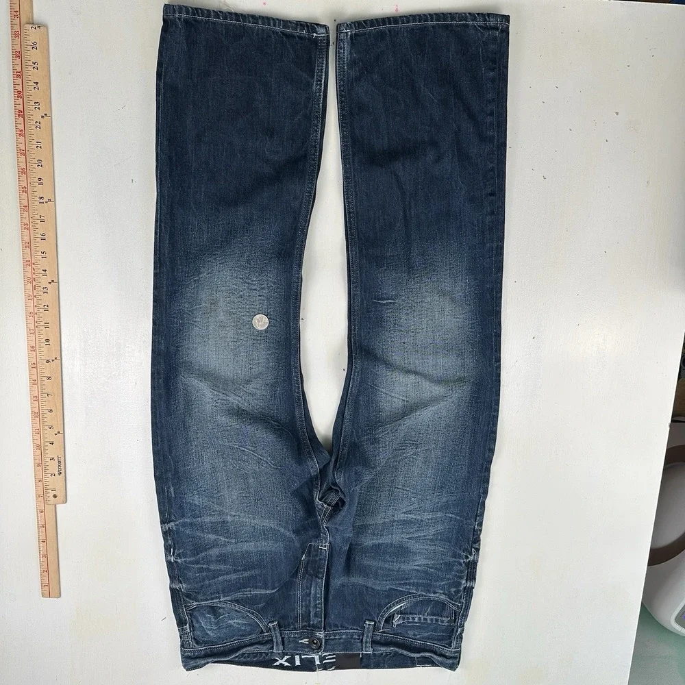 VTG Y2K Helix‎ Slim Boot Cut Jeans Men 34x30 Blue Medium Wash Denim Skate Grunge